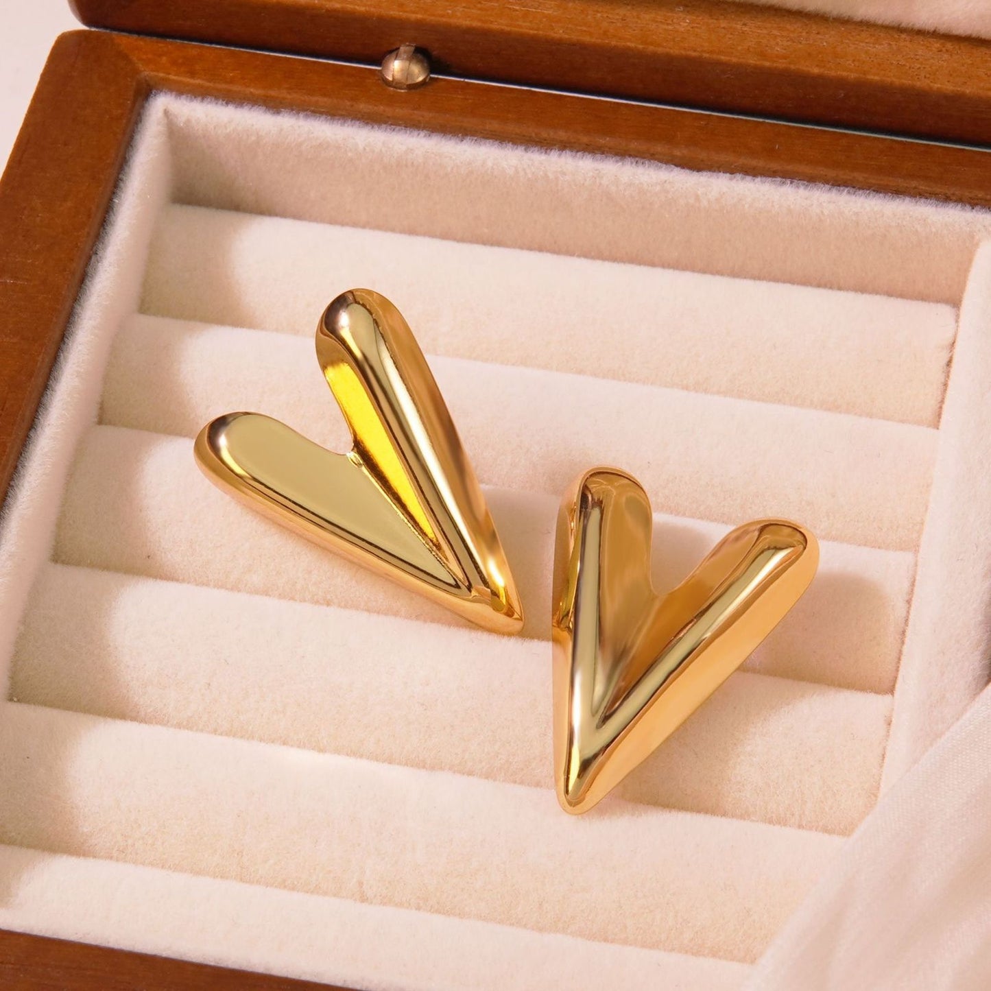 Heart Shaped Stainless Steel Studs Earrings