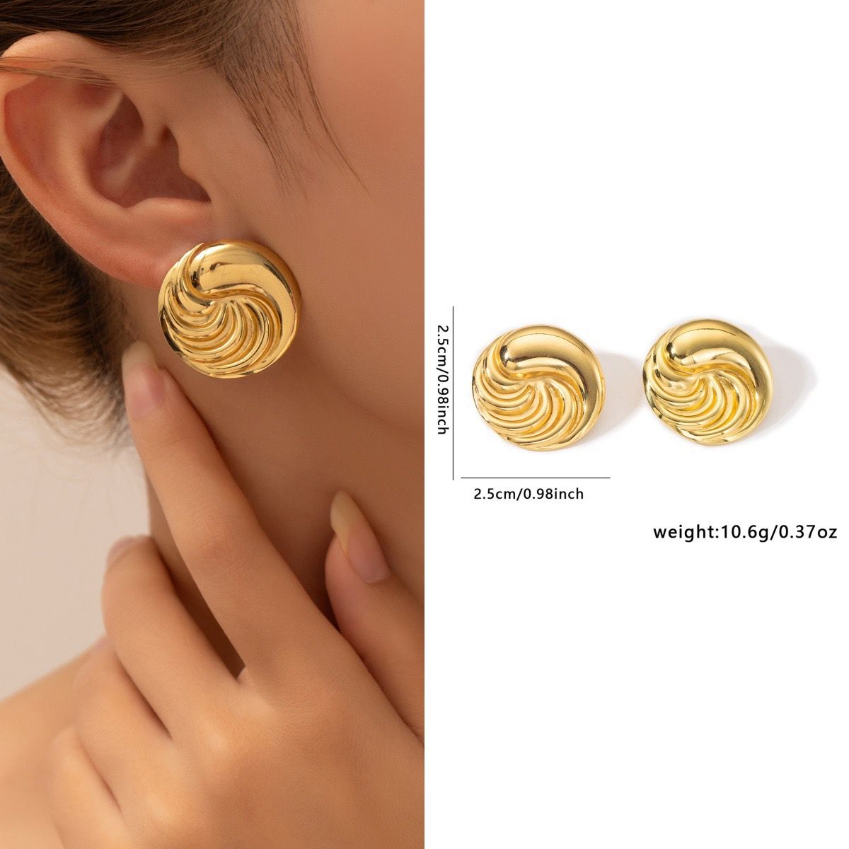 Luxe Spiral Stainless Steel Studs