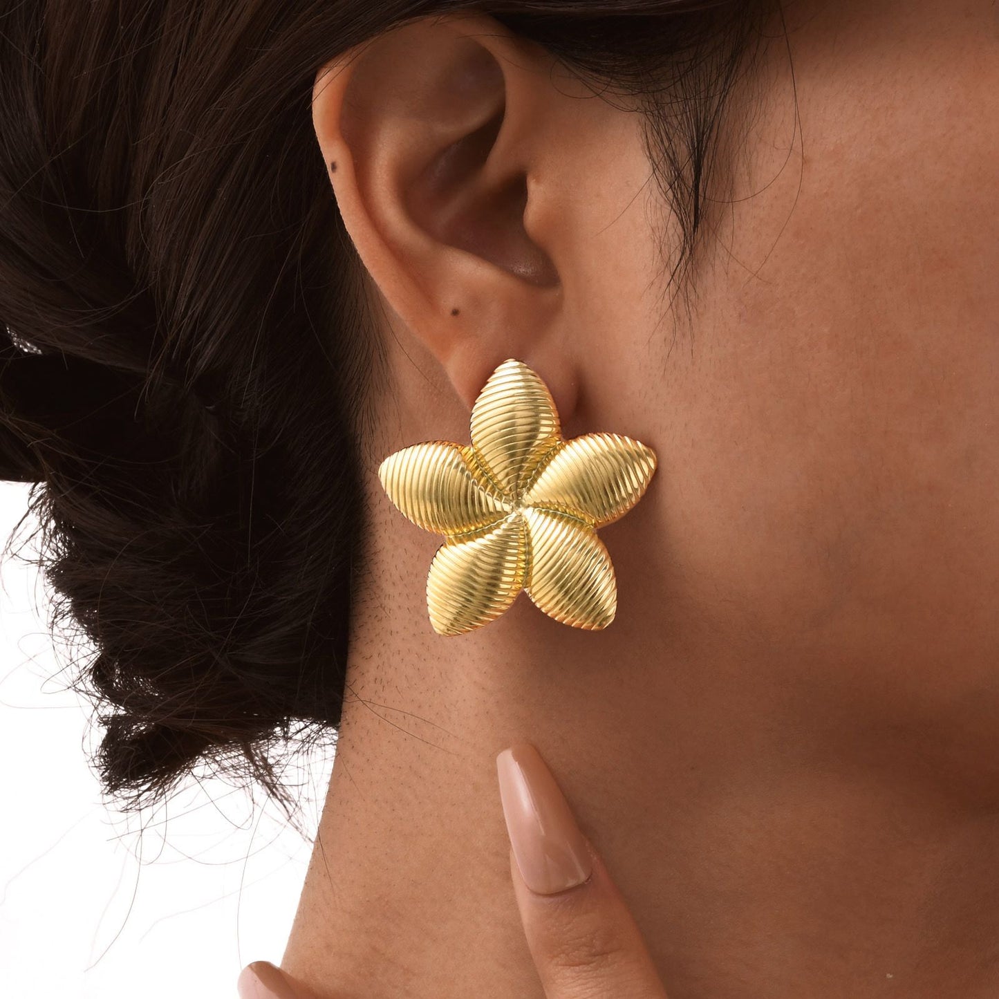 Bloom Stainless Steel Statement Earring