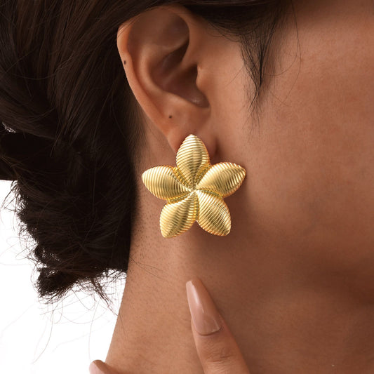 Bloom Stainless Steel Statement Earring